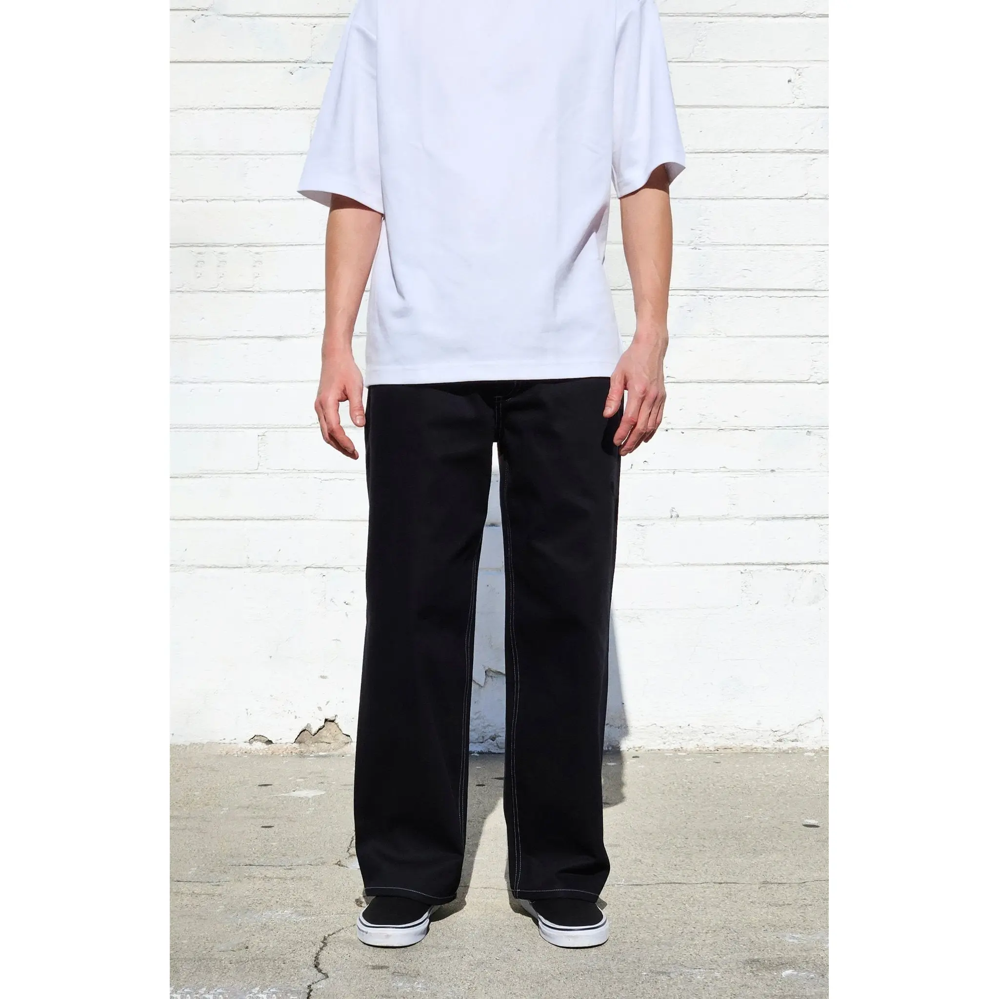 Neo Blue Denim Jet Black Baggy Denim Jeans