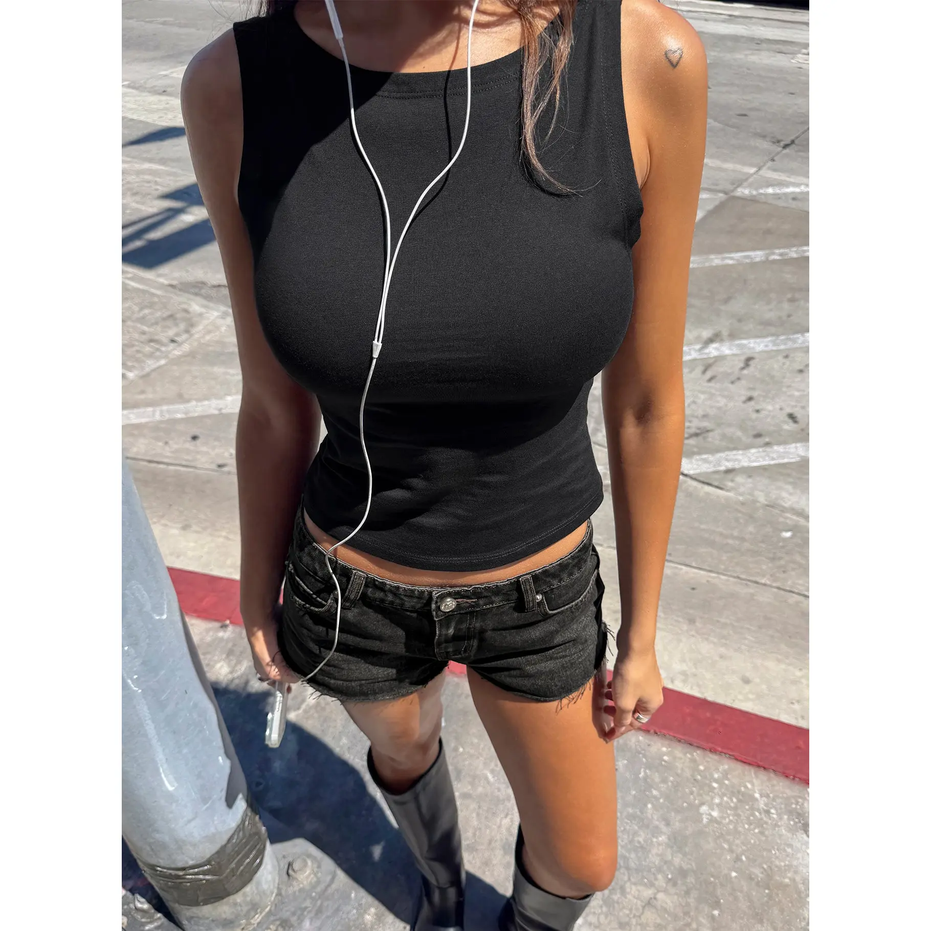 Bleeker High Neck Top Black