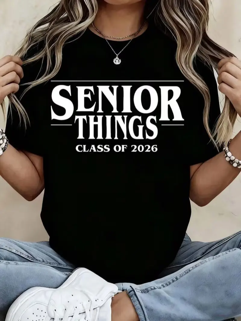 Class of 2026 Senior T-Shirt - A Graduation Present for High Graduates, Crew Neck Tee for Women And, 2026 Graduation Clothing, Senior Year Attire, Fashion for College Bound