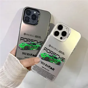 Porsche 911 RSR pattern Aesthetic Pattern IMD Casing For iphone 17 16 15 14 13 12 11 X XS PRO MAX SAMSUNG GALAXY S21 S22 S23 S24 S25 S26 FE ULTRA PLUS Gradient Hard TPU PET PC Black Silver Gift Shockproof Luxury Protector Phone Cases Cover