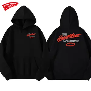Heartbeat of America Hoodie, Sweatshirt and T-Shirt.Retro Chevy Bowtie Logo Graphic, TrendyNest US Classic Car Hoodie for Auto Enthusiasts & Drivers, Gift for Muscle Car Fans or Vintage Chevy Lovers