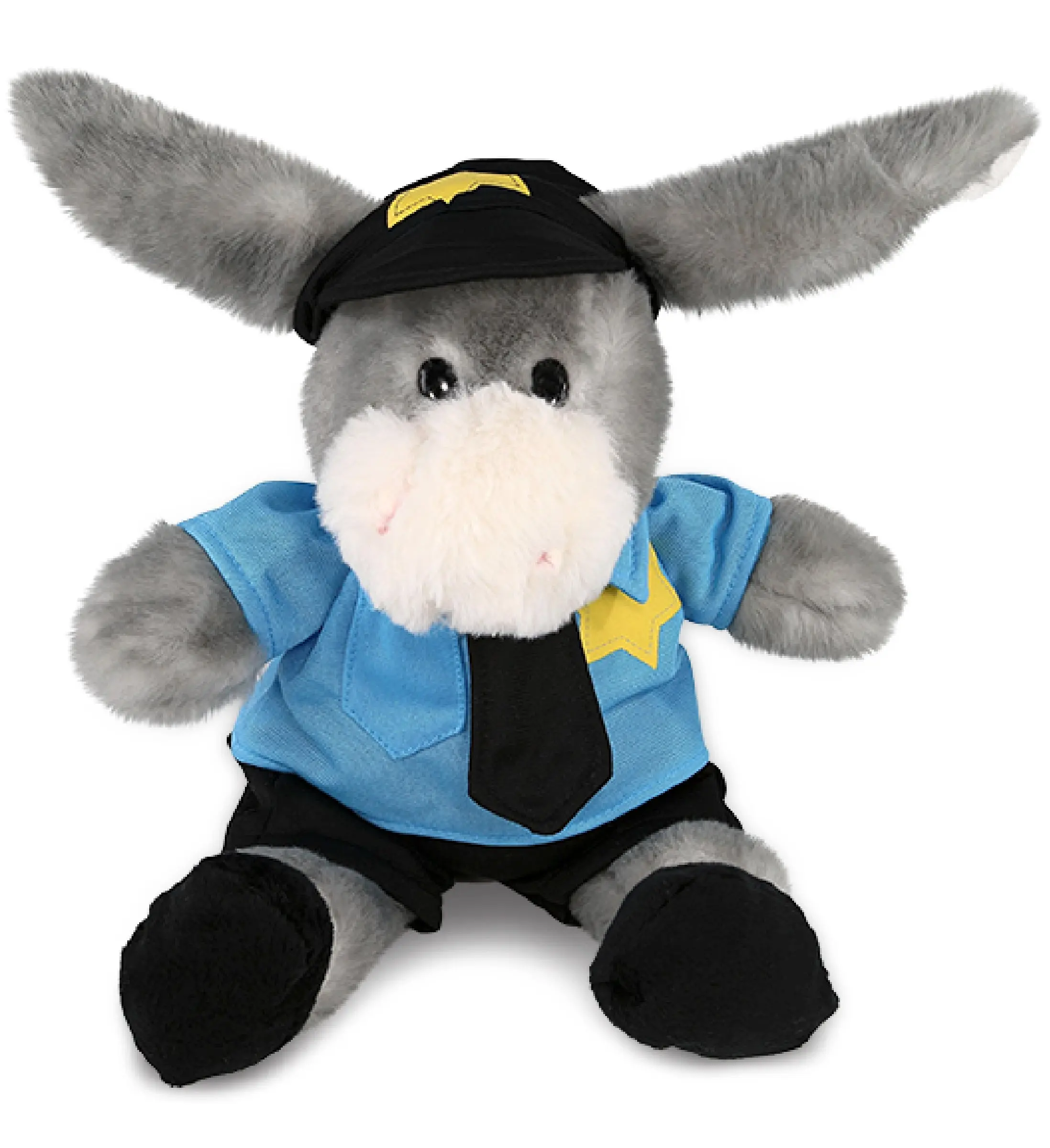 PLUSH POLICE - SUPER SOFT PLUSH - SITTING GREY DONKEY