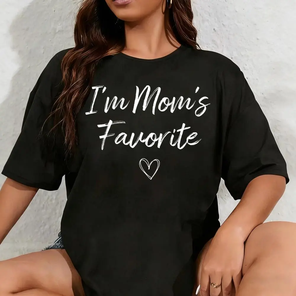 100% Cotton Unisex I'm Mom's Favorite Child Funny Kids Quote Family Humor T-Shirt