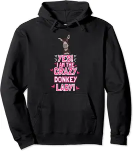 Women I Am The Crazy DONKEY Lady Mule Outfit Gift Donkey Pullover Hoodie - Markbrasel Shop 81B085JHMSZX