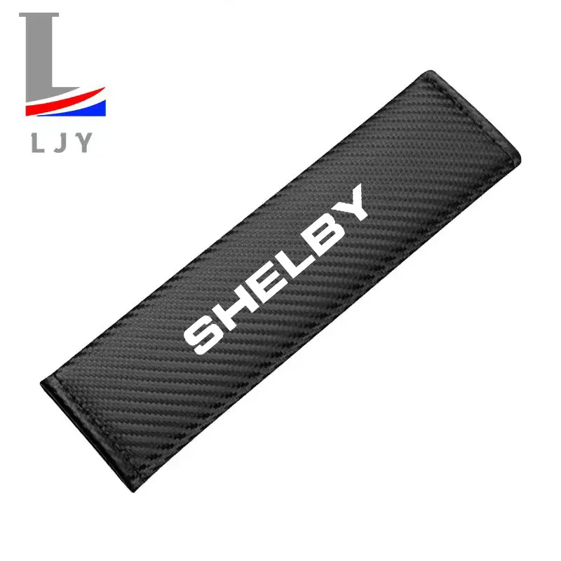 Ford Shelby Carbon Fiber Striped Seatbelt Shoulder Pads, Easy to Install and Remove, Convenient to Clean