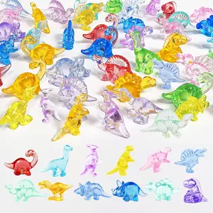 140+ Pcs Mini Resin Dinosaur Figures Tiny Acrylic Plastic Bulk Crafts Small Animals to Hide Figurines Vases Little Fillers Micro Landscape Decorations 12 Styles