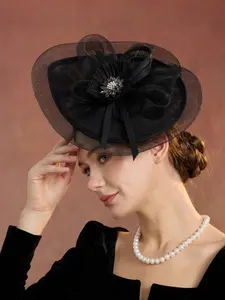 Elegant Floral Hat Tea Party Headpiece, Mesh Women's Hair Accessory, Stylish Flower Decoration, Perfect for Parties and Special Occasions