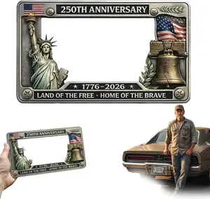 250th Anniversary Commemorative License 2D Printing Plate Frame（Father's Day), United States 250 Year American Car Plate Frame, License Plates Holder,250 Anniversary USA Car Tag Cover