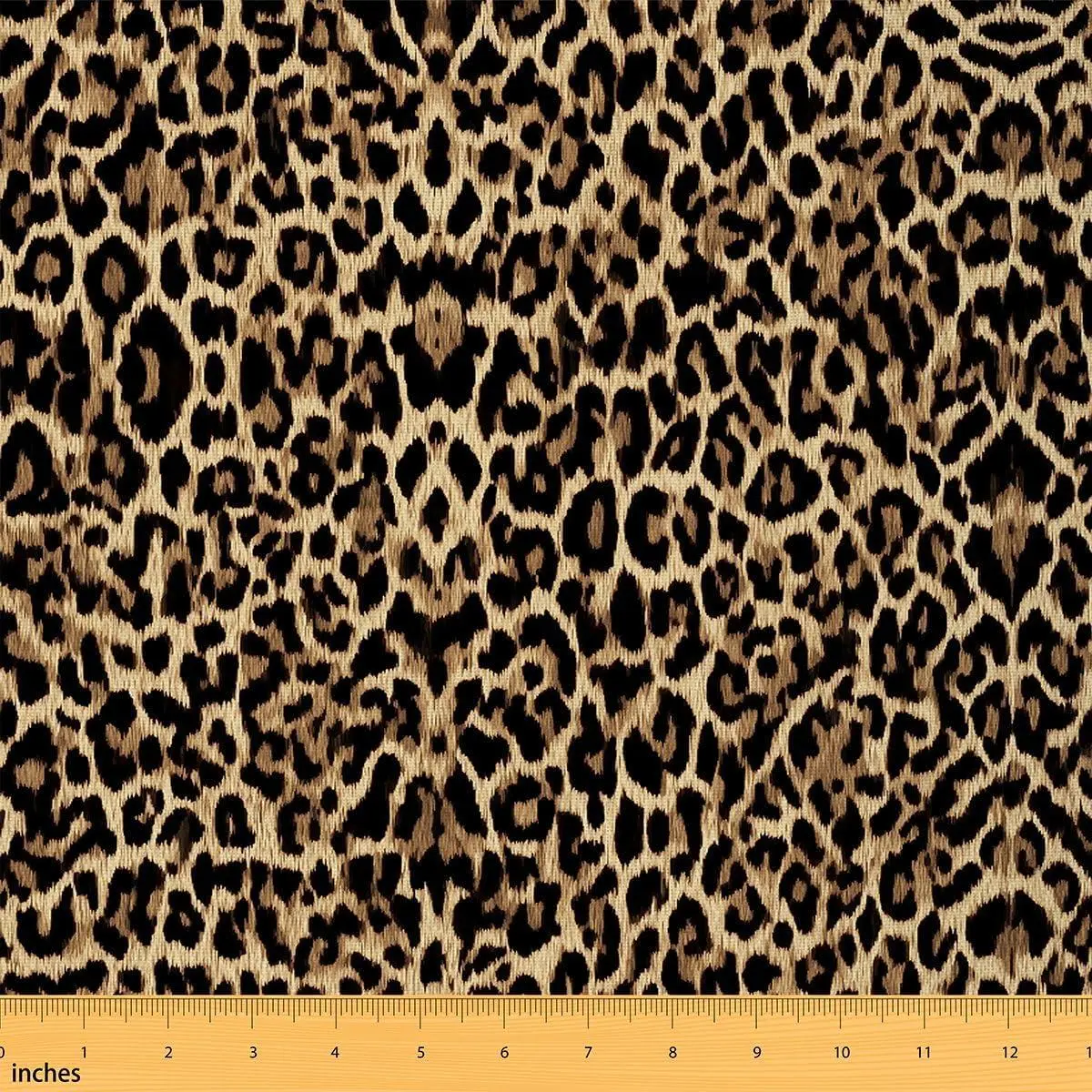 Leopard Print Flannel Fabric Black Brown Cheetah Upholstery Fabric Wild Jungle Animal Abstract Skin Spots Decorative Fabric Quilting Sewing Soft Not Stretchy