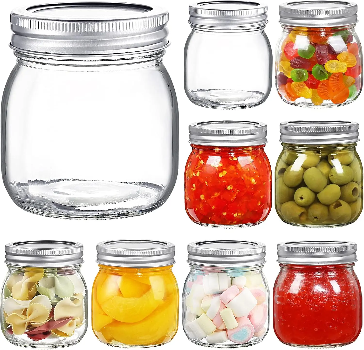 YEBODA 9-Pack 10 oz Wide Mouth Glass Canning Jars with Airtight Lids & Bands - Kitchen Preserving Containers for Jam, Wedding Favors, DIY Spice Storage