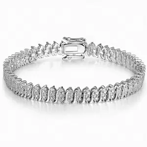 "Golden Marquise CZ Tennis Bracelet for Women, Sparkly Full-Iced Out Crystal Link Design, Trendy Adjustable Jewelry for Parties, Date Night, Anniversary & Gift Ideas"