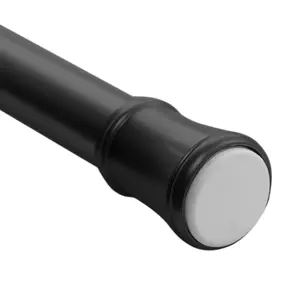 Adjustable Tension Window Curtain Rod, 46" - 84", 1" Diameter, Black