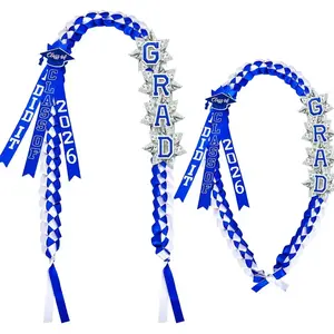 2026 Graduation Wreath – 1 piece, 63 inches, hand-braided double-strand DIY wreath featuring an "I DID IT 2026 Class Of" ribbon.Perfect for graduates, seniors, daughters, sons, friends, and couples to wear at graduation ceremonies, parties, celebrations,