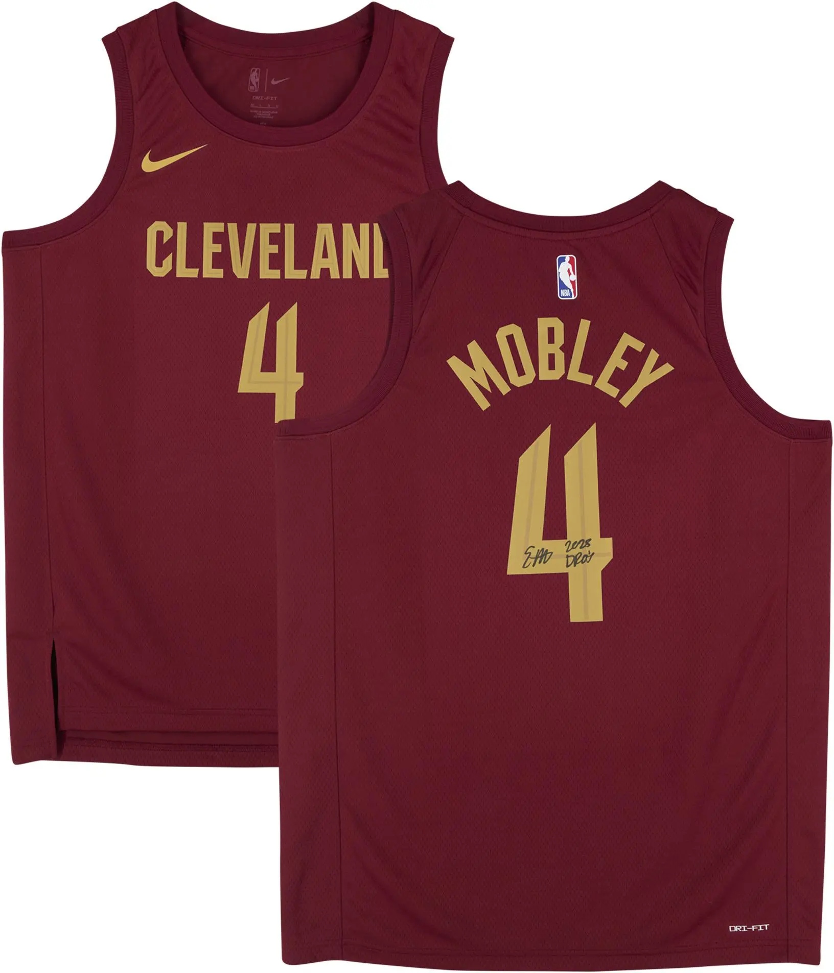 Evan Mobley Cleveland Cavaliers Autographed Nike Red Icon Swingman Jersey with "2025 DPOY" Inscription - Fanatics Authentic Certified