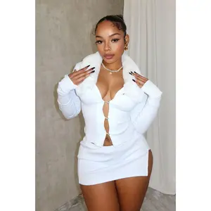 Be Fur Real Trim Top & Skirt SET