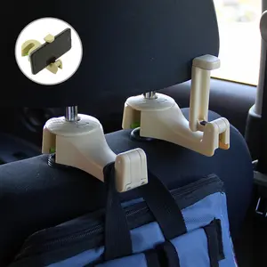 Car Headrest Hidden Hook with Phone Holder, Car Seat Hooks for Purses and Bags, Universal 360°Rotation Headrest Hooks Purse Holder for Car ,Car Purse Hook Holder, TikTokShopCyberMonday,hashtag, Christmas Gifts For Men