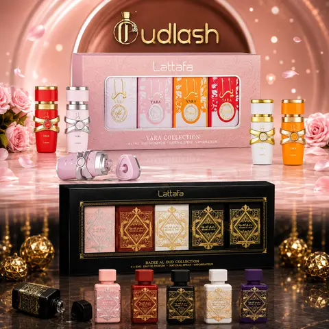Lattafa Bundle | Bade'e Al Oud Mini Collection + Yara Mini Collection | Unisex Fragrance | 5 ML x 4 | Eau De Parfum | Orchid - Heliotrope & Tangerine