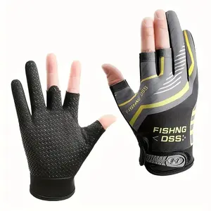Breathable Fishing Gloves, 1 Pair Non-slip Sun Protection Ice Silk Gloves, Outdoor Sports Gloves for Men & Women