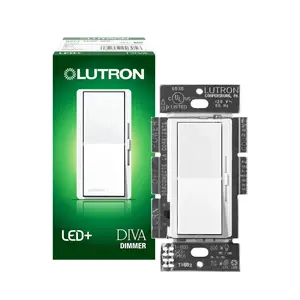 Lutron DVCL-153P-WH - Diva LED+ Dimmer Switch, 150W LED/CFL, Paddle with Slide, Single-Pole/3-Way, White