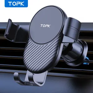 TOPK Phone Holder for Car Vent, Adjustable Metal Hook Cell Phone Holder with Gravity Sensor For Car Air Vent Compatible With All Phones