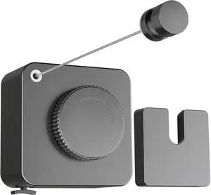 Black 15.7 FT Clothesline Indoor, Non-Sagging Outdoor Clothes Line Retracting Heavy Duty Clothes Drying Laundry Line Wall Mounted Stainless Steel Line-15.7 Feets(Square-Gray)