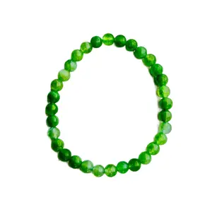 Dainty Periodt Bracelet - Vibrant Lime Green Natural Crystal - Luck and Prosperity - Meditation Bracelet - Beaded by Kandi Fairy