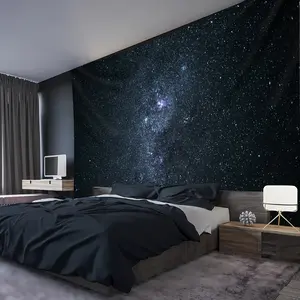 1pc Extra Large Night Sky Galaxy Tapestry - Stunning Polyester Wall Hanging with Milky Way & Planets, Perfect for Bedroom, Living Room, Office Decor - Easy to Hang, No Installation Required, Bedroom Wall Decor |     Cosmic Scene Decor |     Durable Tapest
