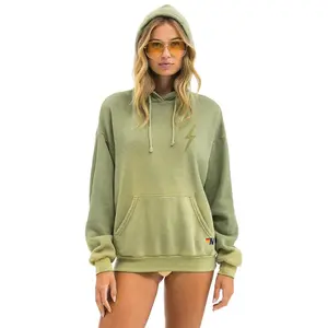 BOLT STITCH 2  RELAXED PULLOVER HOODIE - FADED ARMY