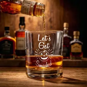 Let’s Get Smashed Whiskey  High quality laser engraved whiskey glasses, Personalize your handwriting Gifts for couples, Home Decor & Gifts, Halloween, Funny gift for men and women, Drinkware