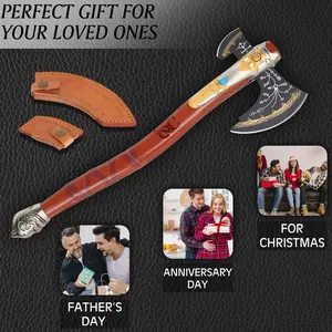 Hand-Forged 22 inch leviathan axe - Kartos axe - Display Axe - Collectable Axe - Christmas gift - Gift for Dad-Beautiful gift for home Decor
