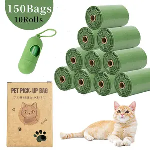 Dog Poop Bags with Dispenser 150 Count, Leakproof Odor Control Waste Bags, Easy Tear Rolls Fit Standard Holders, Unscented Eco Friendly Bags for Dogs Puppies Outdoor Use