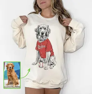 Custom Baseball Pet T-Shirt with Photo & Name DTG Printed