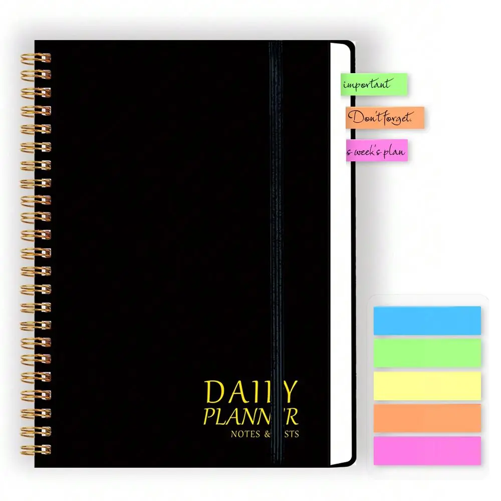 Daily Planner Notebook, Undated Self-discipline Task List Log, Weekly Plan, Includes Productivity, Organization, Organizer, Priority, Important To-do Lists, Notes, Suitable for Teenagers and Adults for Goal Setting