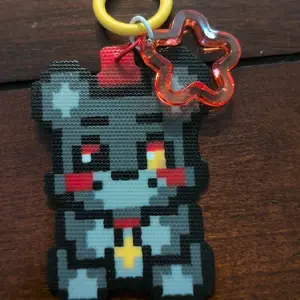 FNAF Lefty perler bead keychain