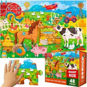 QUOKKA Jigsaw Giant Floor 48 Pcs Puzzles for Kids | Large Puzzles Farm Animals QUOKKA Jigsaw Giant Floor 48 Pcs Puzzles for Kids | Large Puzzles Farm Animals
