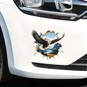 Eagle Design Car Sticker, Car Exterior Decorative Sticker, Car Exterior Decoration Accessories for Car, Laptop, Refrigerator, Luggage, Plastic Surface