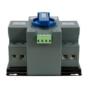 63A 2P Dual Power Automatic Transfer Switch with Auto/Manual Mode & Fast 2s Switching, Pure Copper Motor, for Main & Backup Power Continuity, Elevator Surveillance Firefighting Home Office Bank Use