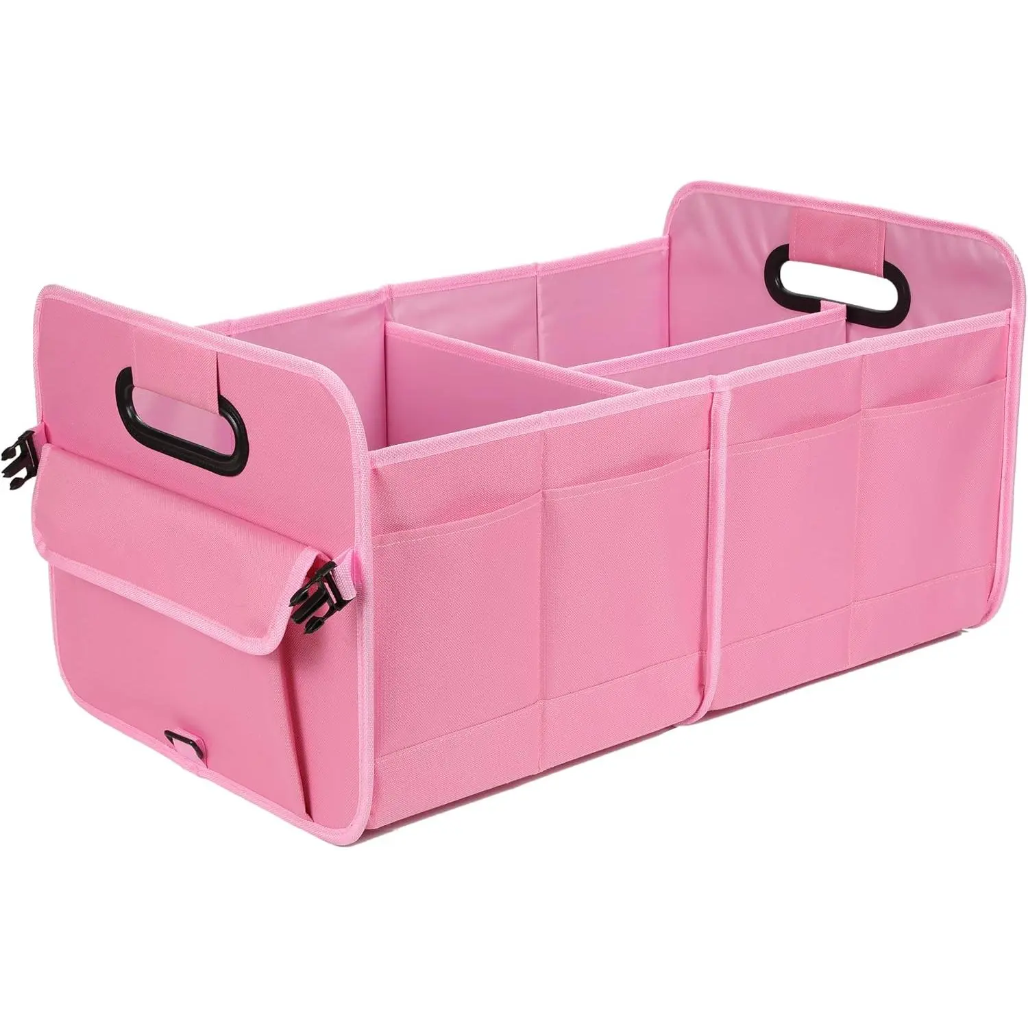 Car Trunk Organizer - Oxford Cloth Collapsible Multi-Compartment Storage with Adjustable Straps, Buckle Fasten for SUV, Automotive Interior Organizing Accessory