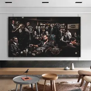 Movie Character The Wolf of Wall Street Godfather Gangster Party Money Power Luxury Art Poster Painting House