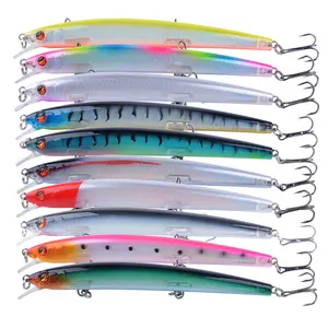 10pcs Value Pack Slow Sinking Minnow Lures, 13.5cm 15g Saltwater Jerkbait with Internal Rattles, Long Casting Hard Bait Set for Sea Bass & Tuna