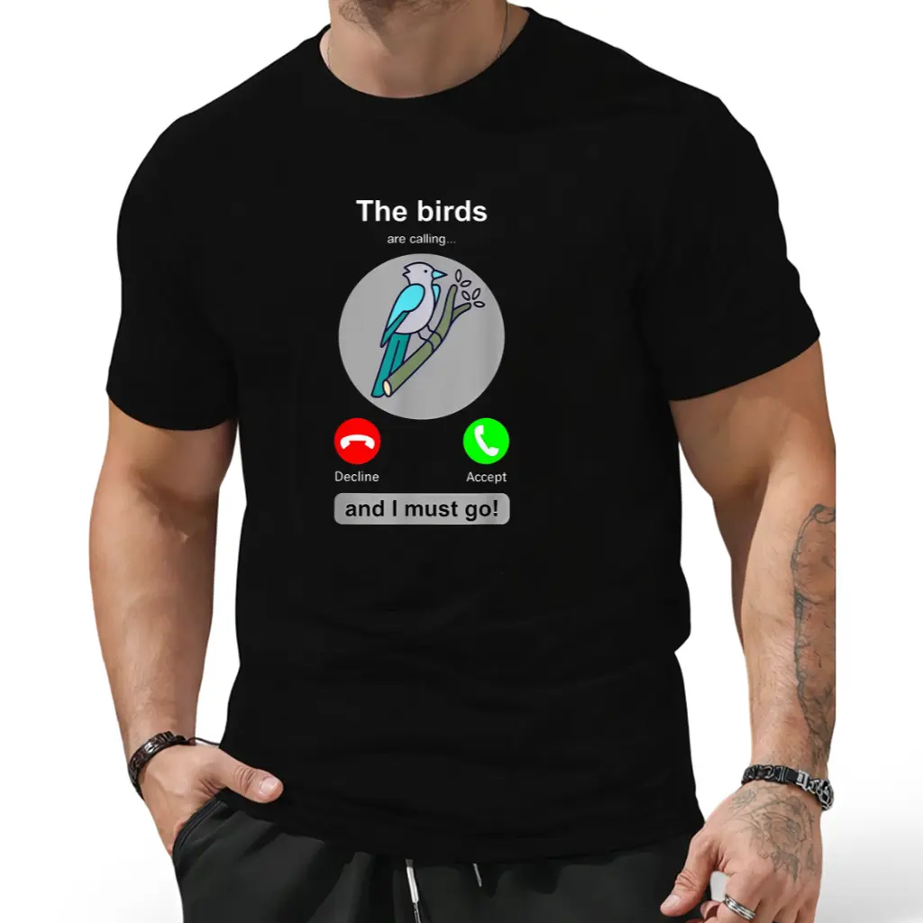 [100% Cotton] 100% Cotton Funny Bird Watcher T-Shirt for Men & Women - 100% Cotton Birding Shirt with Labeled Birdwatching Chart (Sparrow/Swallow/Tit/Titmouse), Unisex Casual Outdoor Tee for Bird Lovers Gift, S-XXXL Sizes