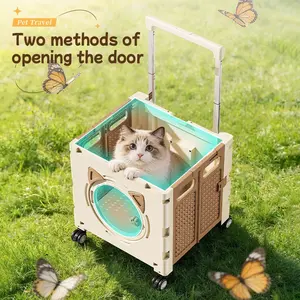Foldable Pet Stroller for Dogs & Cats, Convenient Shopping Cart, Portable Pull Box for Pets, Ideal for Outdoor Use, Outside