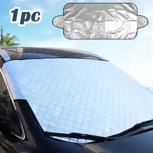 Car Windshield Snow Cover Winter Protection, Foldable Sunshade, Polyester Fiber, All-Season Protection, Easy Installation, Must-Have Car Accessory