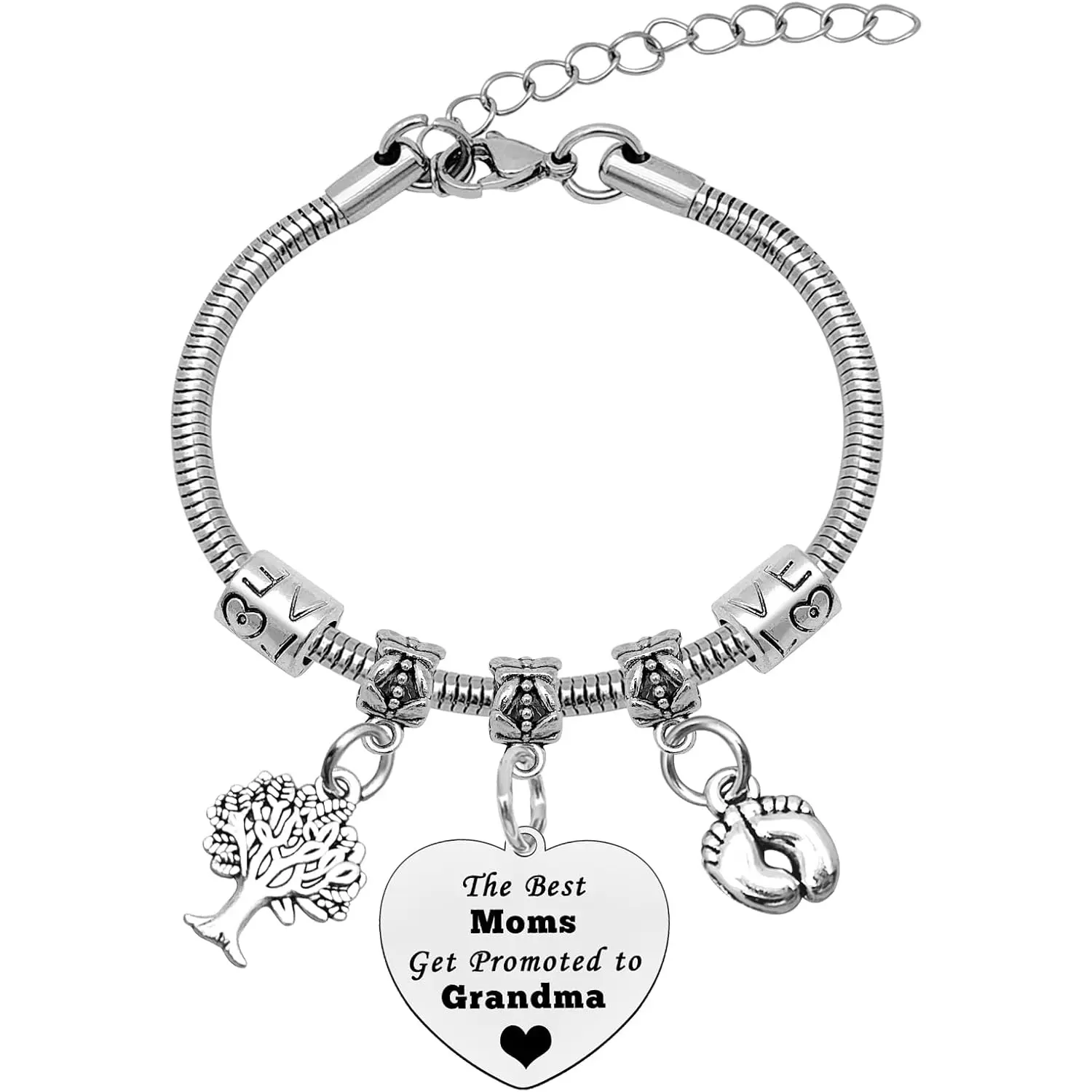 New Grandma Gifts Bracelet First Time Grandma Gifts Funny Grandmother Announcement Gift New Baby Reveal Gift for Grandma Bangle Bracelet Grandma to Be Gifts Mother's Day Birthday Gifts