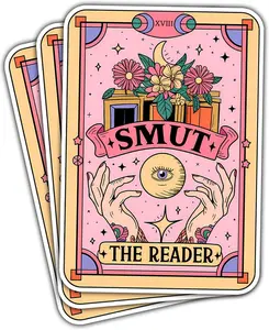 BOZENTIM The Reader Tarot Card Holographic Sticker, The Reader Sticker, Tarot Card Fantasy Romance Pink Decal, Book Lover Tarot Card Bumper Stickers - Sticker for Laptop Water Bottle Car Phone Helmet
