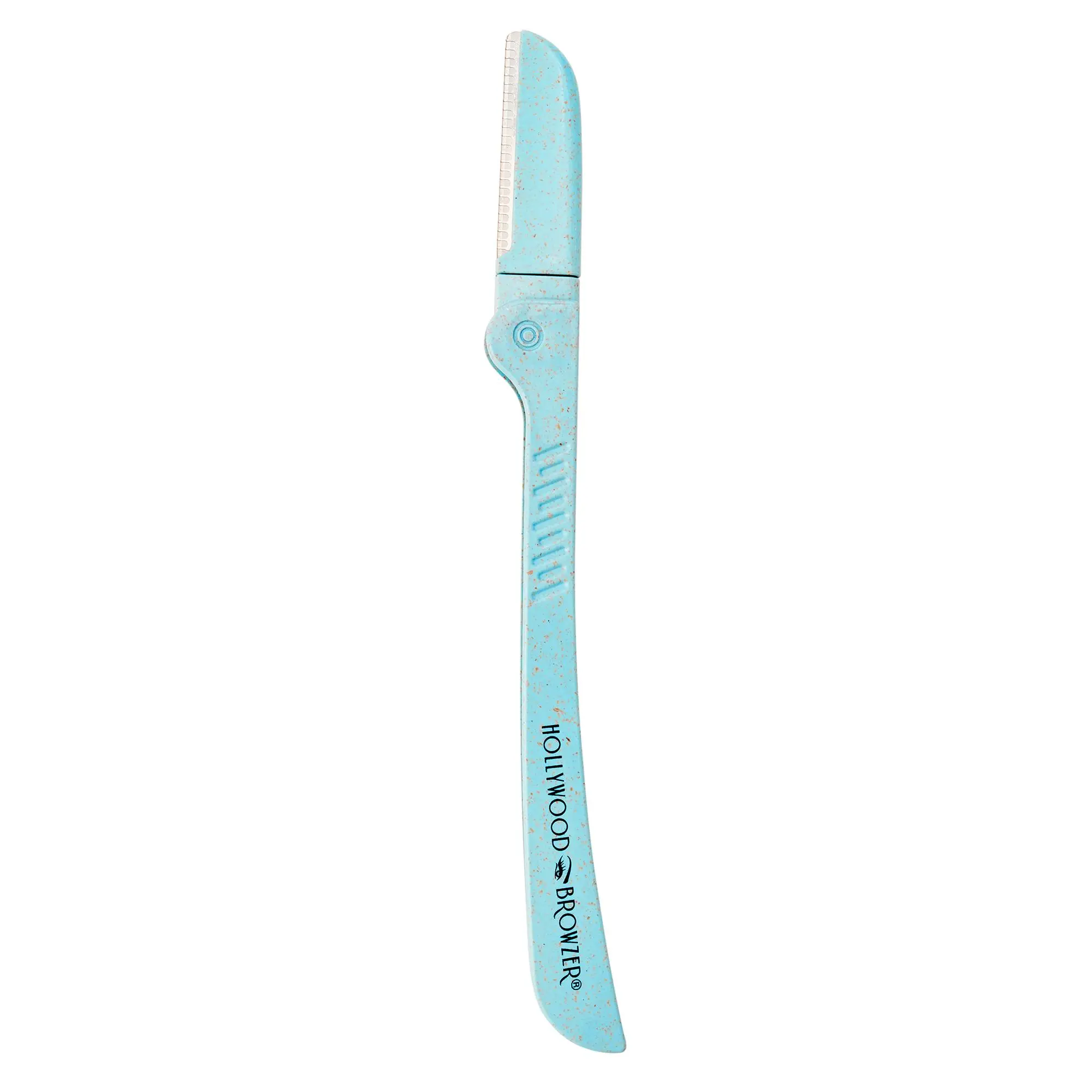 Hollywood Browzer Hair Removal and Dermaplaner - Eyebrow Razor for Women - Removes Peach Fuzz - Travel Size Eyebrow Grooming Kit - Aquamarine - 1 pc