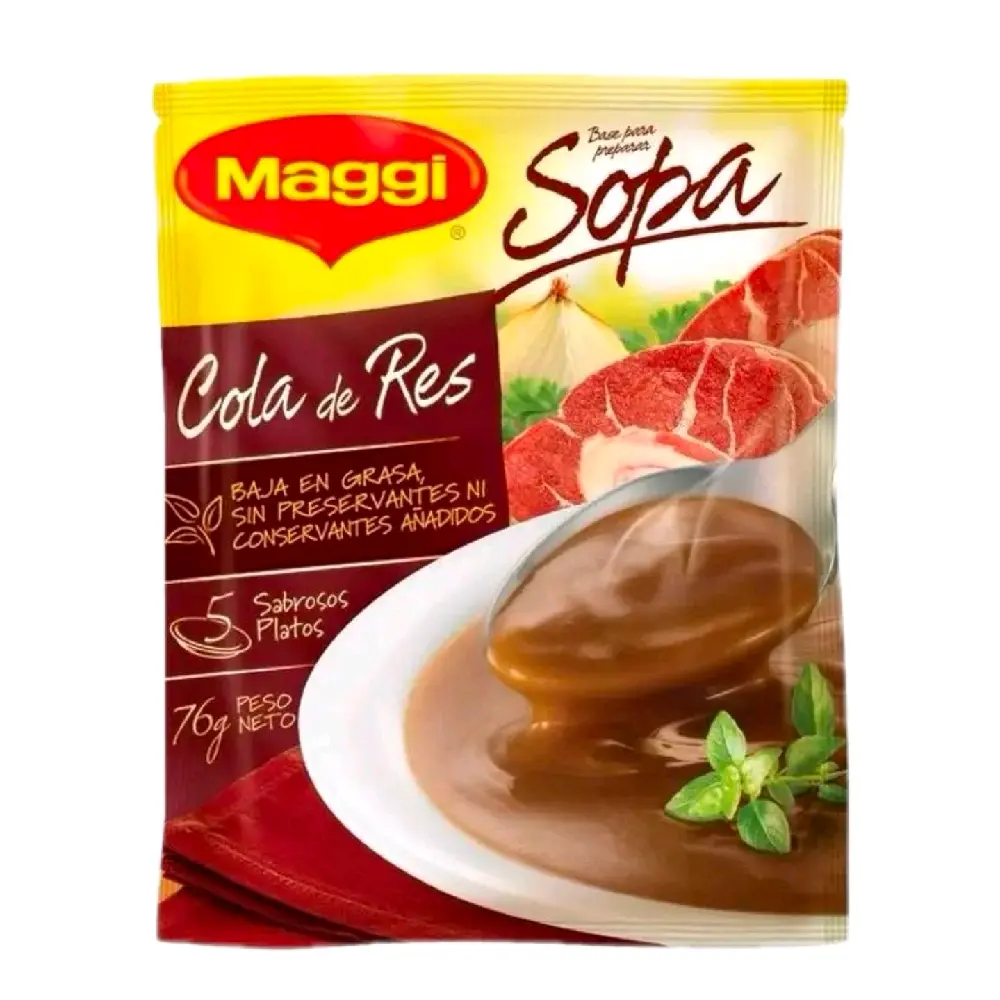 Cola de Res Maggi pack of 3 unds Delicius Flavored From Central América Cuisine.