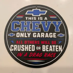 Funny Chevy only garage sign 3d printed