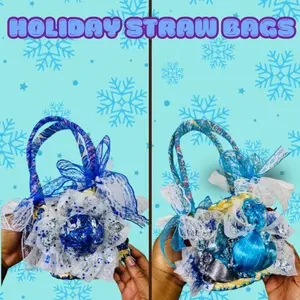 Holiday Mini Junky Straw Bags - Festive Natural Touch for Small Items & Decor - Mini Size for Convenience