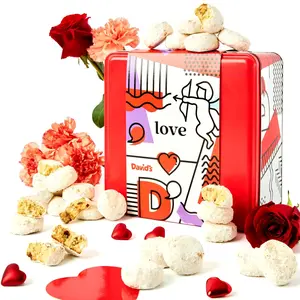 DAVID'S COOKIES Butter Pecan Meltaway Cookie - Soft Cookie, Kosher Certified, 16oz Tin, Crunchy Pecans, Ambient Temp Snack Cookie